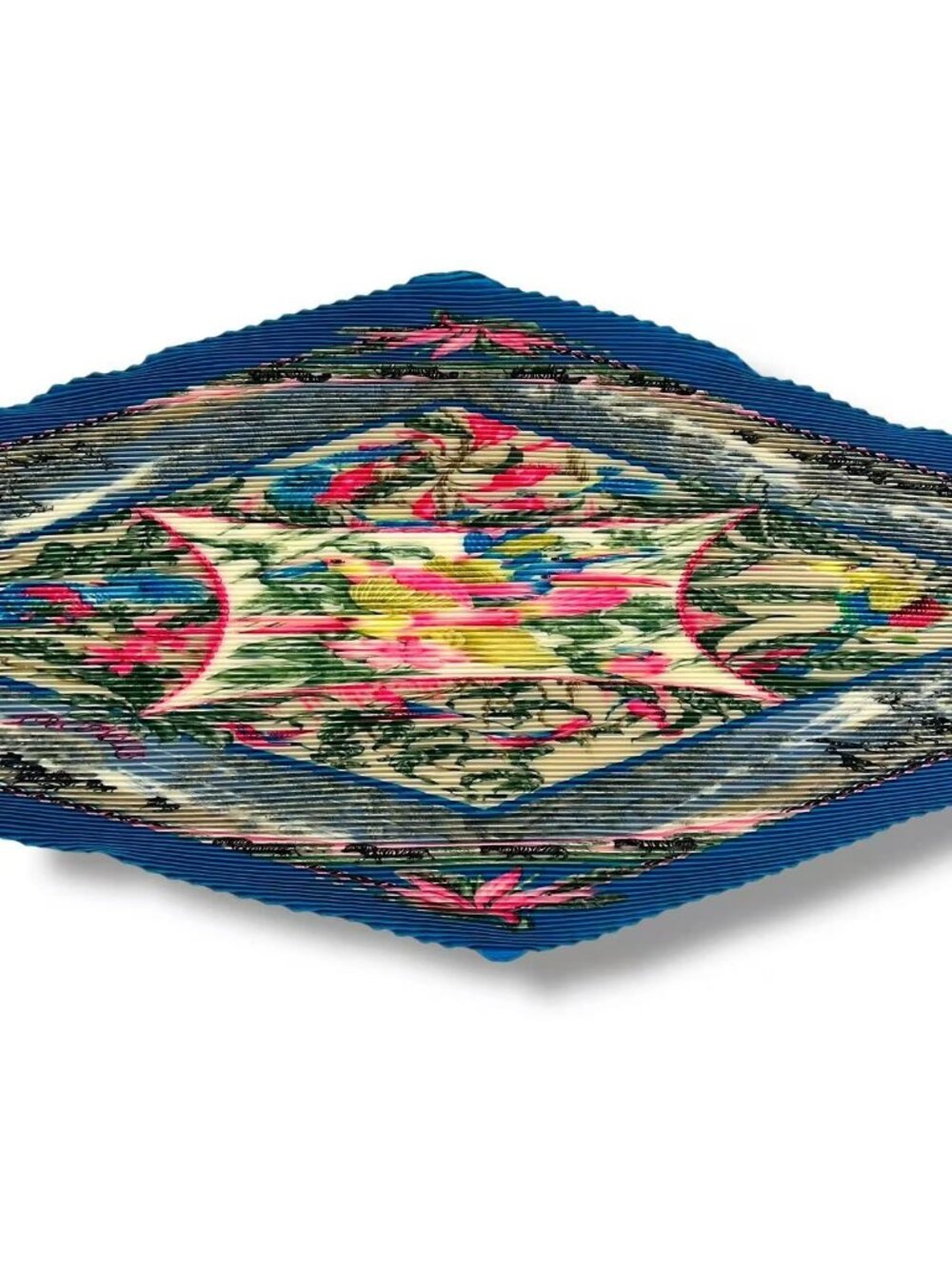 Hermes Pleats Scarf Silk Tropiques Tropical Blue - Picture 4 of 7